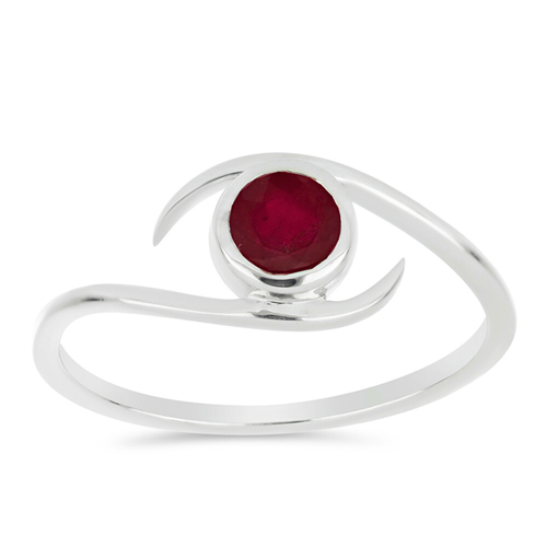 BUY 925 SILVER NATURAL RUBY GLASS FILLED GEMSTONE RING